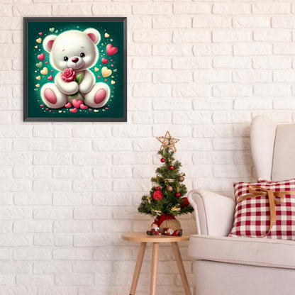 Rose Bear¡¤Green - Full Round Drill Diamond Painting 30*30CM