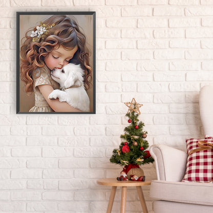 Little Girl And Animals - Full Round Drill Diamond Painting 30*40CM