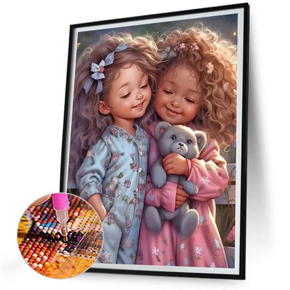 Little Girl And Animals - Full Round Drill Diamond Painting 30*40CM