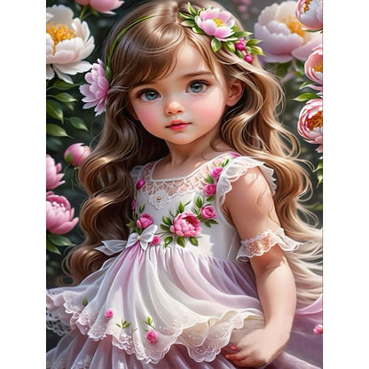 Sweet Girl - Full Round Drill Diamond Painting 30*40CM