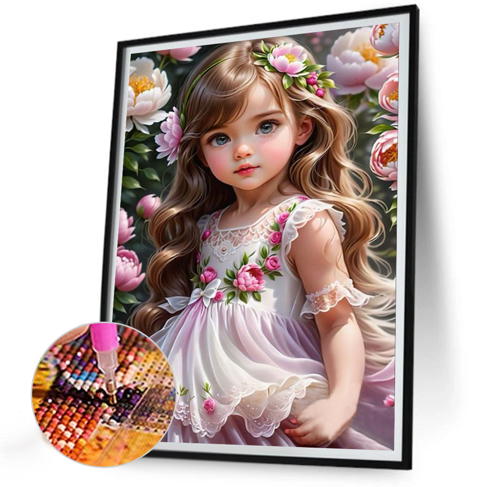 Sweet Girl - Full Round Drill Diamond Painting 30*40CM