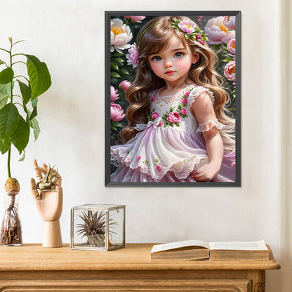 Sweet Girl - Full Round Drill Diamond Painting 30*40CM