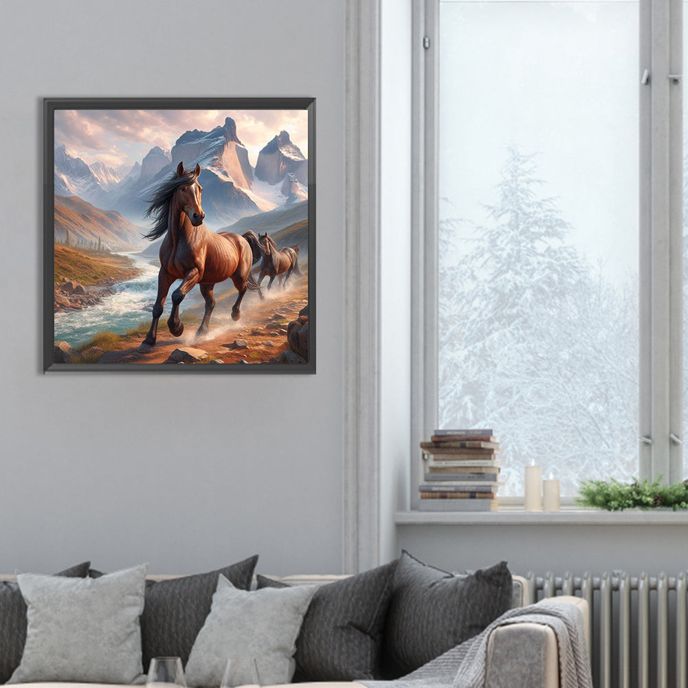 Horses - Full Round Drill Diamond Painting 30*30CM