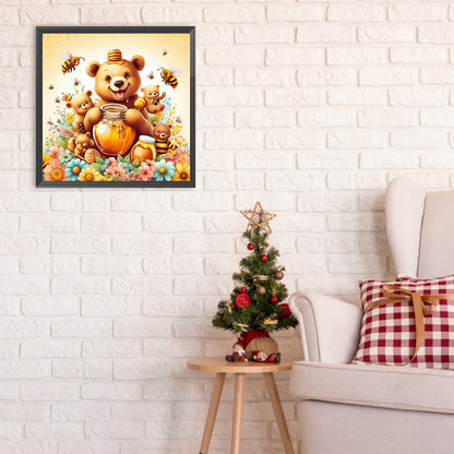 Bear And Honey - Full Round Drill Diamond Painting 30*30CM