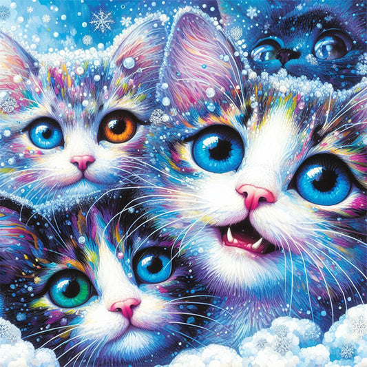 Three Kittens - Full Round Drill Diamond Painting 30*30CM