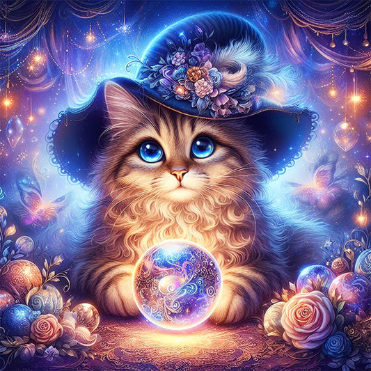 Crystal Kitten - Full Round Drill Diamond Painting 30*30CM