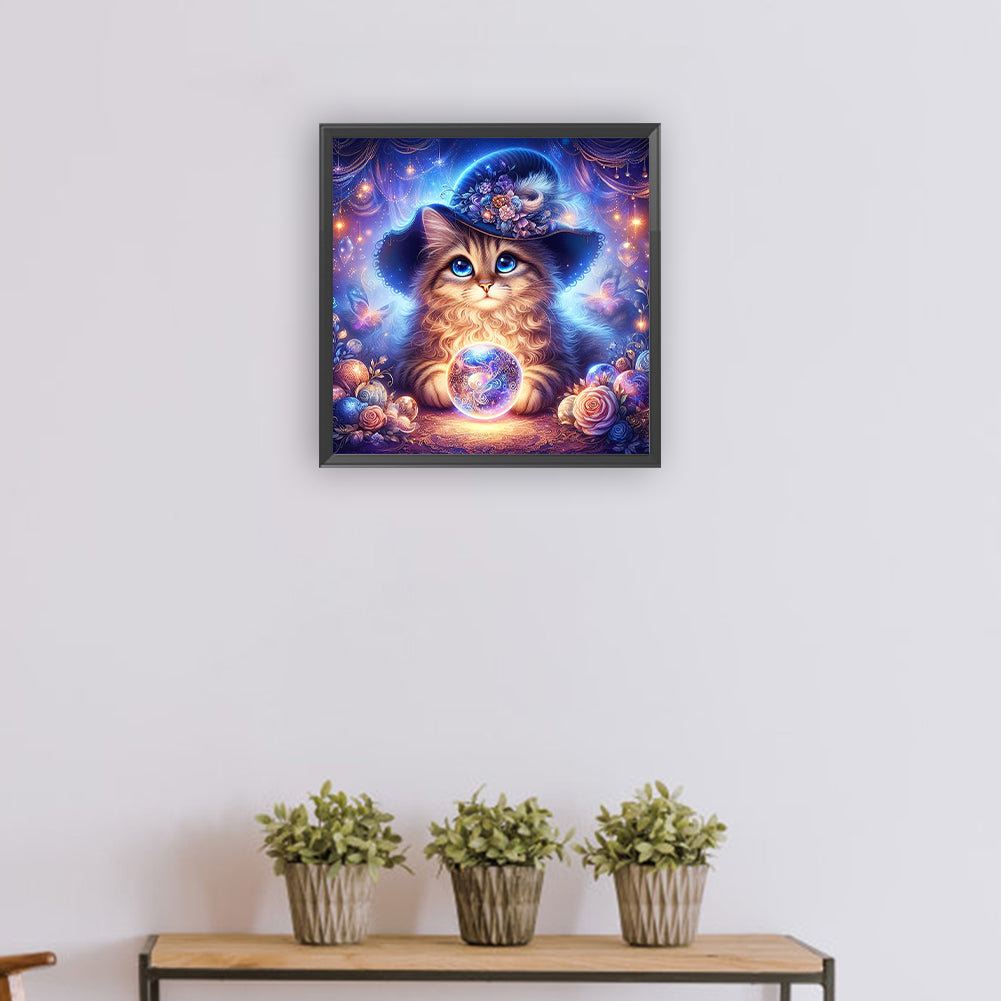Crystal Kitten - Full Round Drill Diamond Painting 30*30CM
