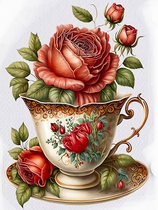 Cup Flower - Full Round Drill Diamond Painting 30*40CM