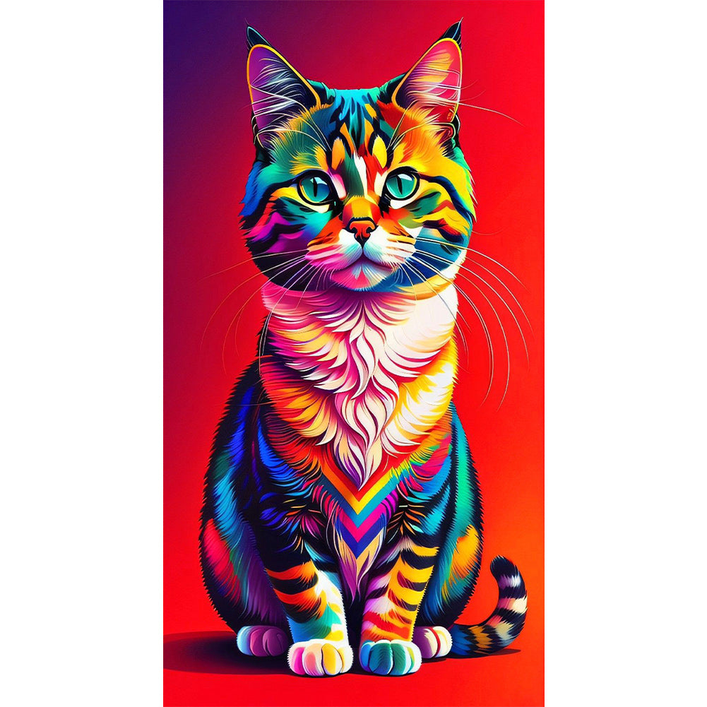 Cat - Full Round Drill Diamond Painting 40*70CM