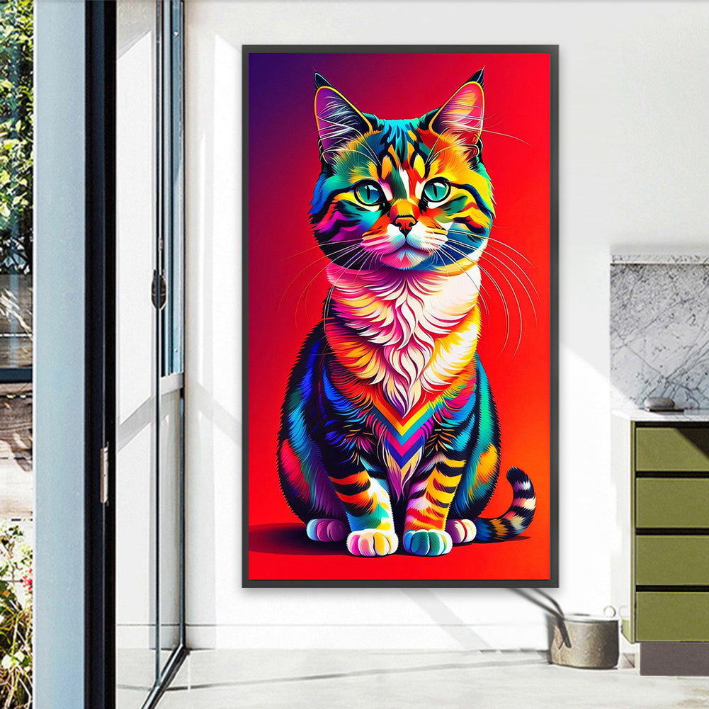 Cat - Full Round Drill Diamond Painting 40*70CM