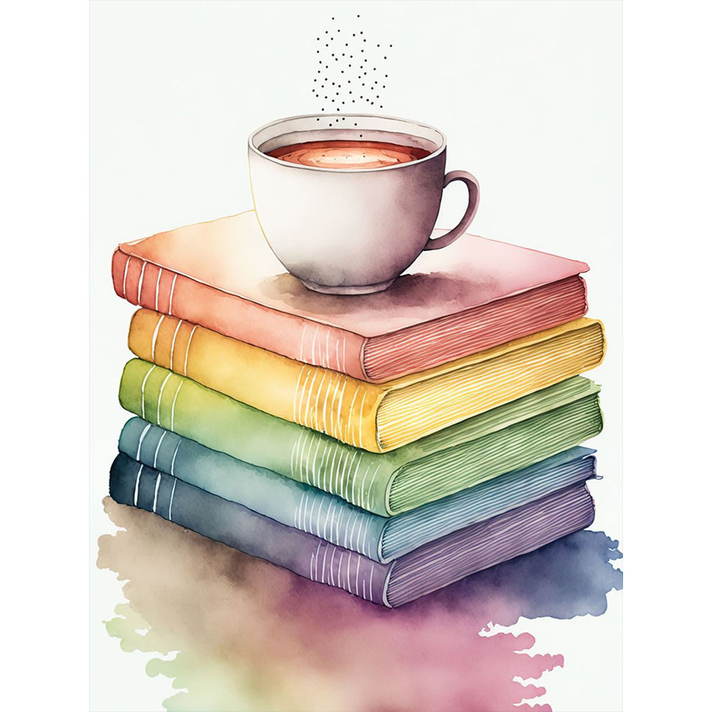 Magic Book Coffee - 11CT Stamped Cross Stitch 50*65CM