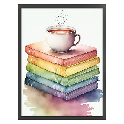 Magic Book Coffee - 11CT Stamped Cross Stitch 50*65CM