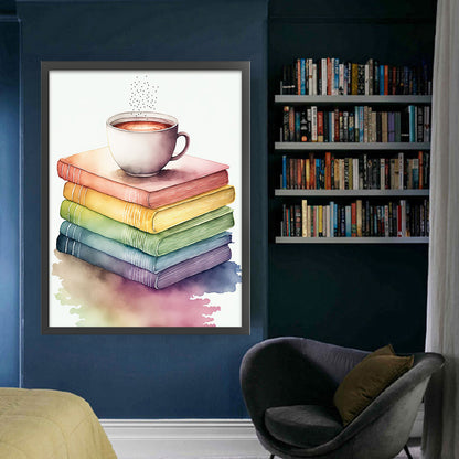 Magic Book Coffee - 11CT Stamped Cross Stitch 50*65CM