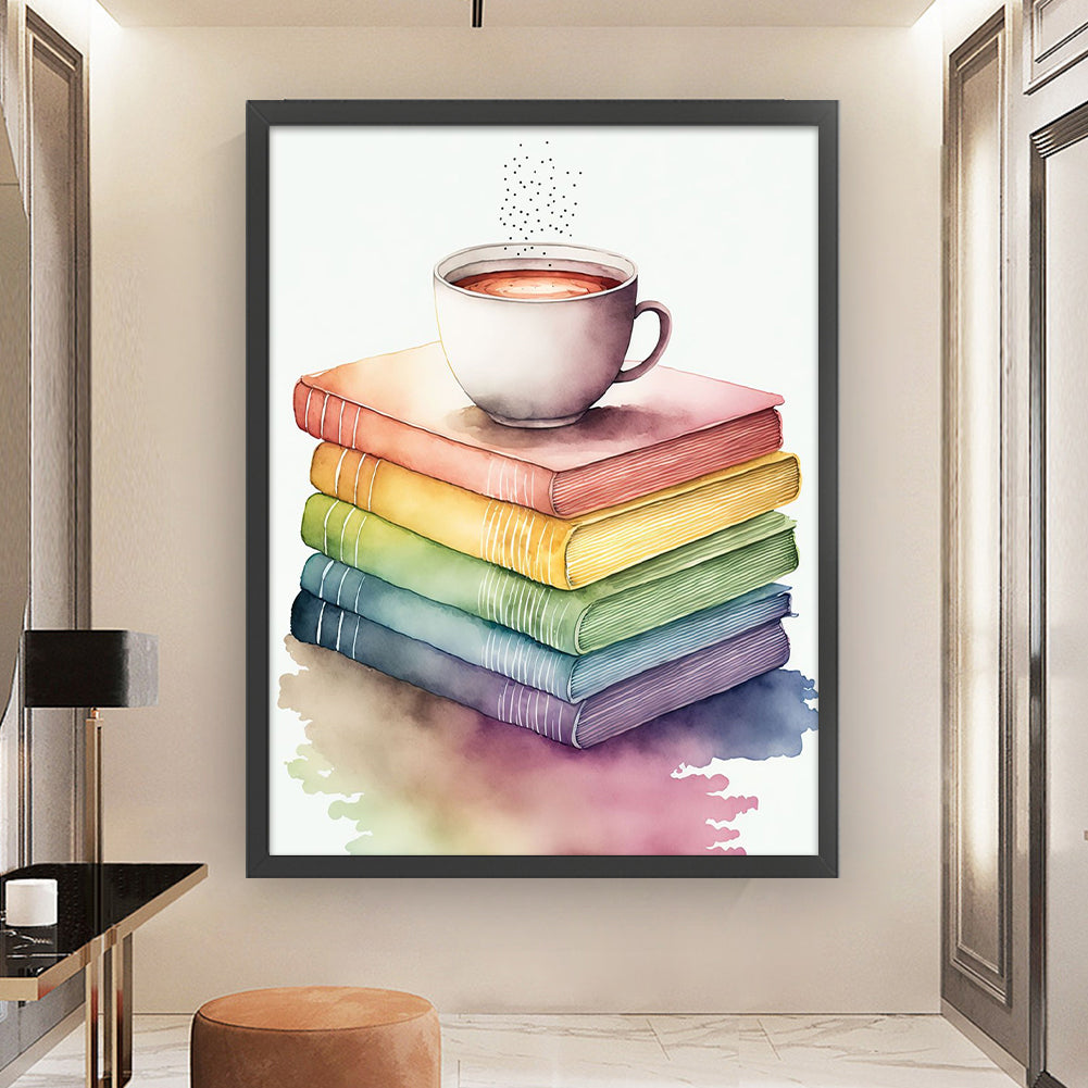 Magic Book Coffee - 11CT Stamped Cross Stitch 50*65CM