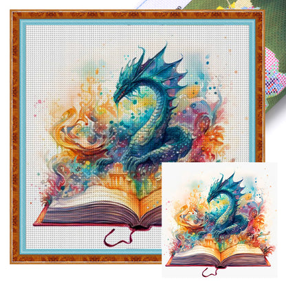 Magic Book Pterosaur - 11CT Stamped Cross Stitch 60*60CM