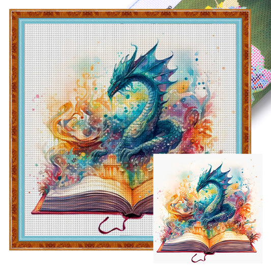 Magic Book Pterosaur - 11CT Stamped Cross Stitch 60*60CM