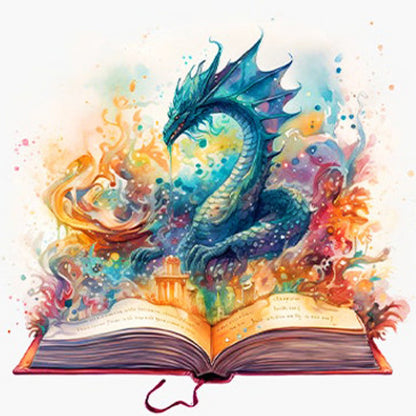 Magic Book Pterosaur - 11CT Stamped Cross Stitch 60*60CM