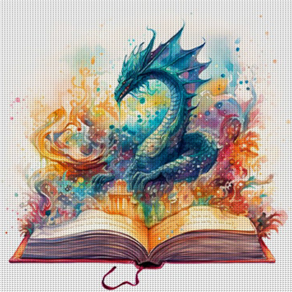 Magic Book Pterosaur - 11CT Stamped Cross Stitch 60*60CM