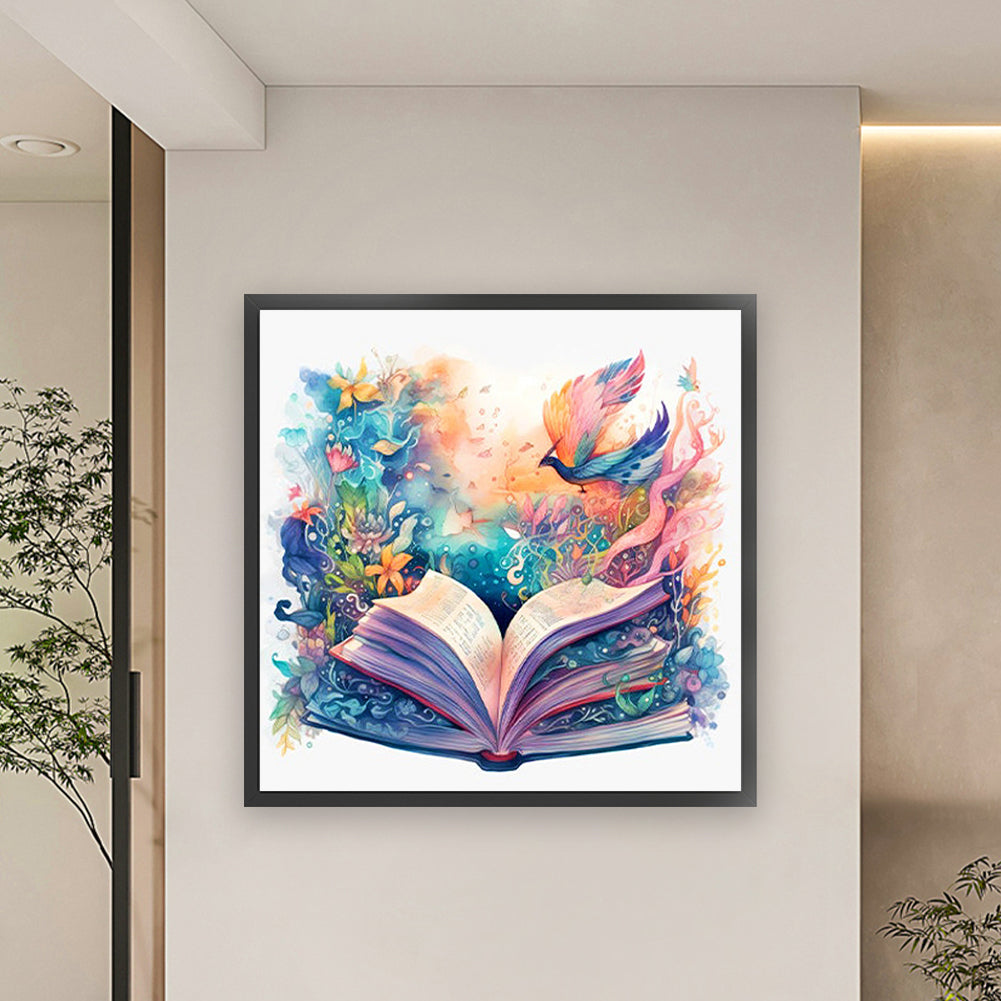 Magic Book Flowers And Birds - 11CT Stamped Cross Stitch 60*60CM