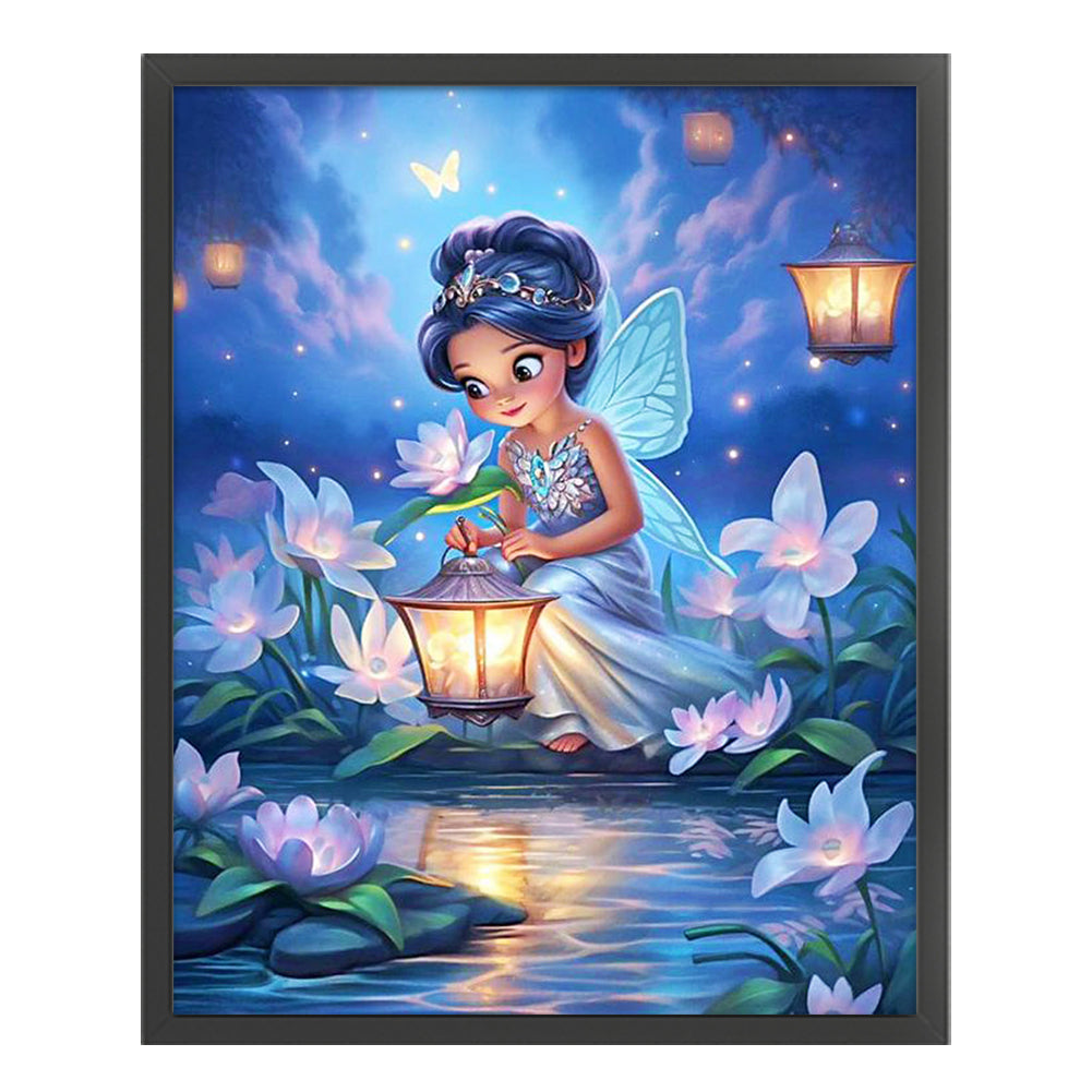 Lantern Butterfly Girl - 11CT Stamped Cross Stitch 50*60CM