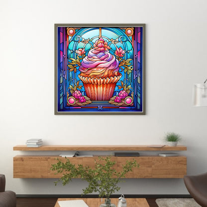 Glass Painting-Tea Cup Cake - 11CT Stamped Cross Stitch 40*40CM