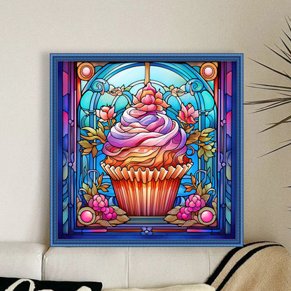 Glass Painting-Tea Cup Cake - 11CT Stamped Cross Stitch 40*40CM