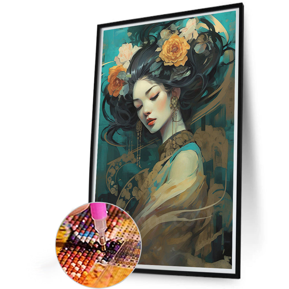 Flowers And Classical Girls - Full AB Round Drill Diamond Painting 40*60CM