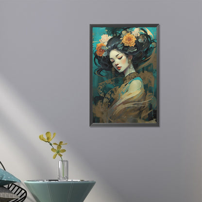 Flowers And Classical Girls - Full AB Round Drill Diamond Painting 40*60CM