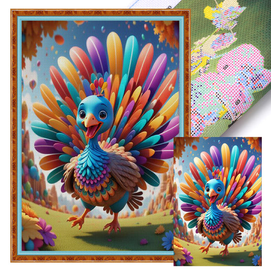 Colorful Peacock - 11CT Stamped Cross Stitch 40*60CM