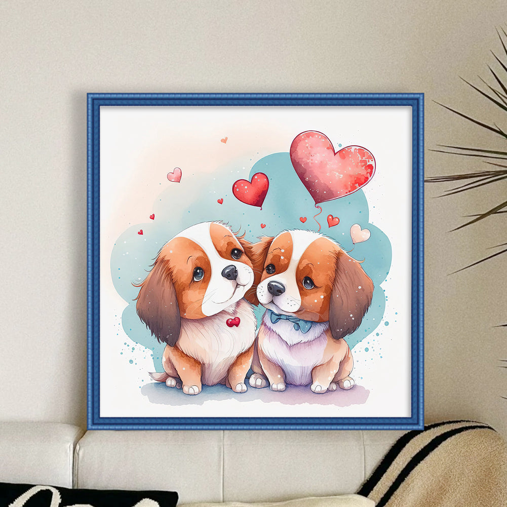 Loving Puppy - 11CT Stamped Cross Stitch 50*50CM