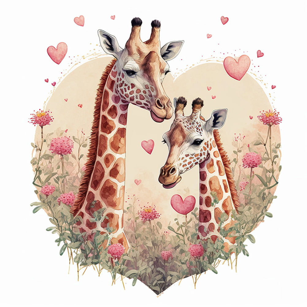 Love Giraffe - 11CT Stamped Cross Stitch 50*50CM