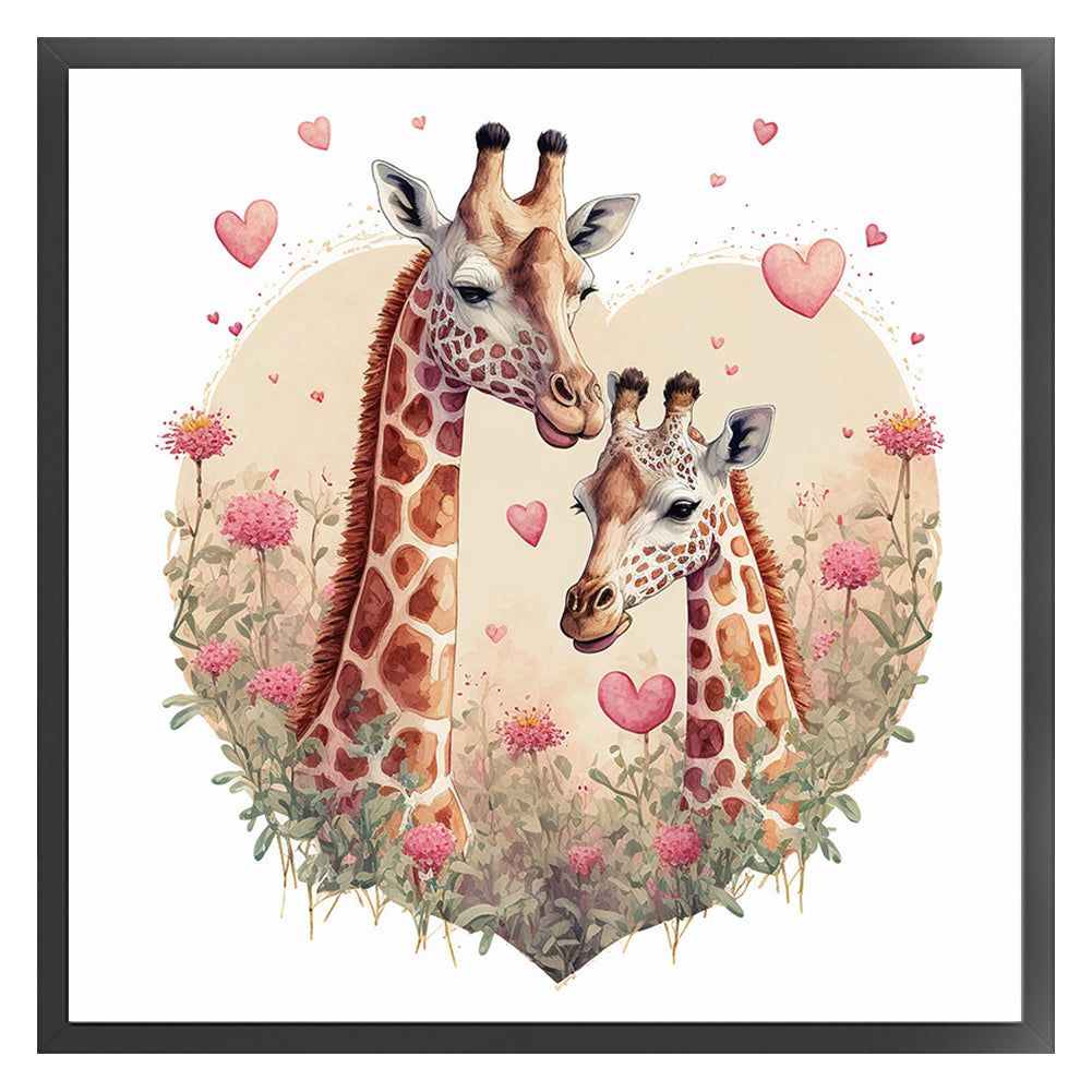 Love Giraffe - 11CT Stamped Cross Stitch 50*50CM