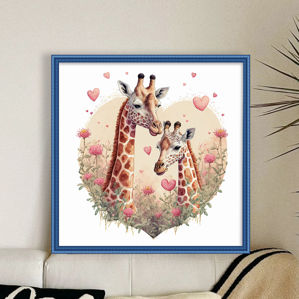 Love Giraffe - 11CT Stamped Cross Stitch 50*50CM