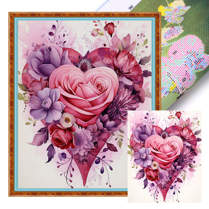 Love Flowers - 14CT Stamped Cross Stitch 40*50CM