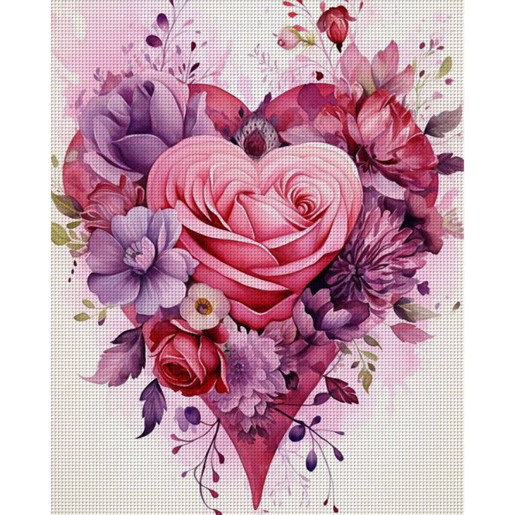 Love Flowers - 14CT Stamped Cross Stitch 40*50CM