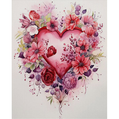 Love Flowers - 14CT Stamped Cross Stitch 40*50CM