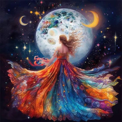 Beauty Under The Moon - 18CT Stamped Cross Stitch 40*40CM