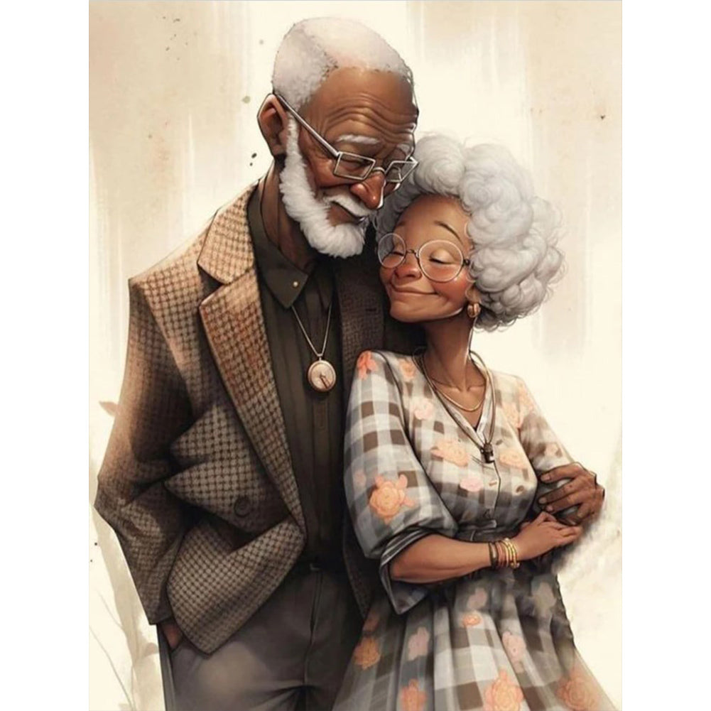 Elderly Couple - Full Round Drill Diamond Painting 30*40CM
