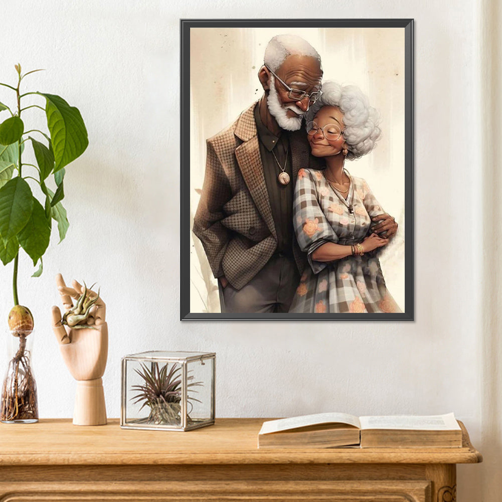 Elderly Couple - Full Round Drill Diamond Painting 30*40CM