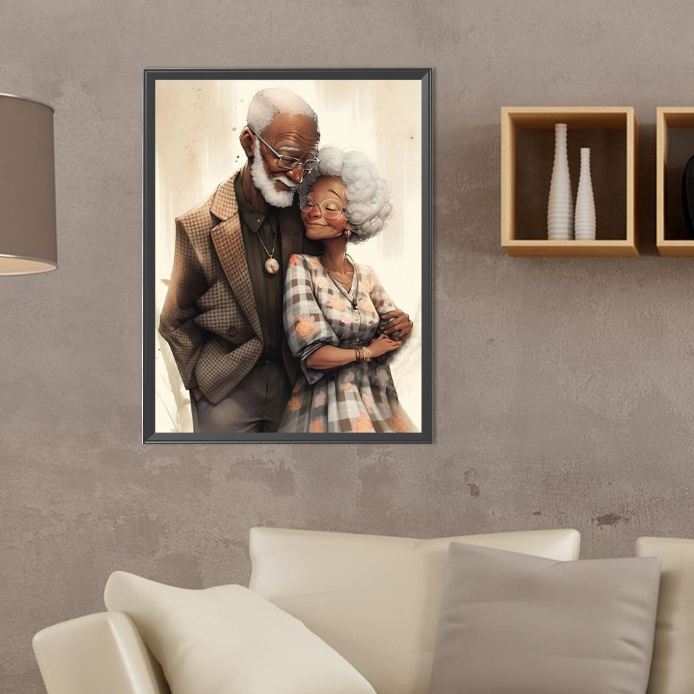 Elderly Couple - Full Round Drill Diamond Painting 30*40CM