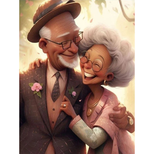 Elderly Couple - Full Round Drill Diamond Painting 30*40CM
