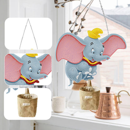 Wooden Dumbo Suncatcher Diamond Painting Hanging Sign Crystal Painting Ornaments