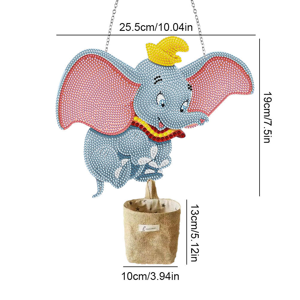 Wooden Dumbo Suncatcher Diamond Painting Hanging Sign Crystal Painting Ornaments