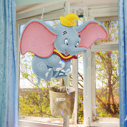 Wooden Dumbo Suncatcher Diamond Painting Hanging Sign Crystal Painting Ornaments