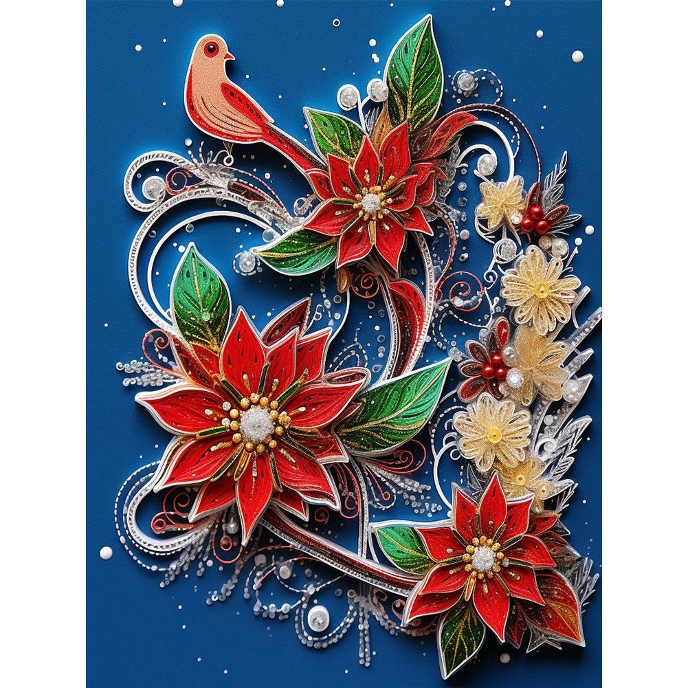 Paper Drawing Flowers - Full Round Drill Diamond Painting 30*40CM