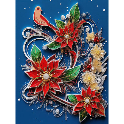 Paper Drawing Flowers - Full Round Drill Diamond Painting 30*40CM