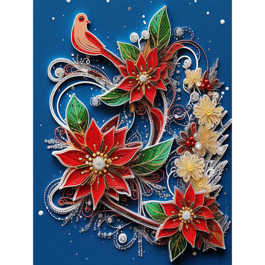 Paper Drawing Flowers - Full Round Drill Diamond Painting 30*40CM