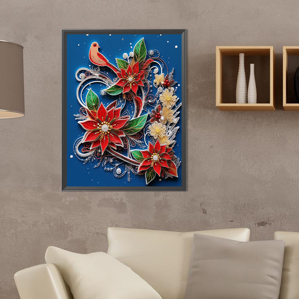 Paper Drawing Flowers - Full Round Drill Diamond Painting 30*40CM