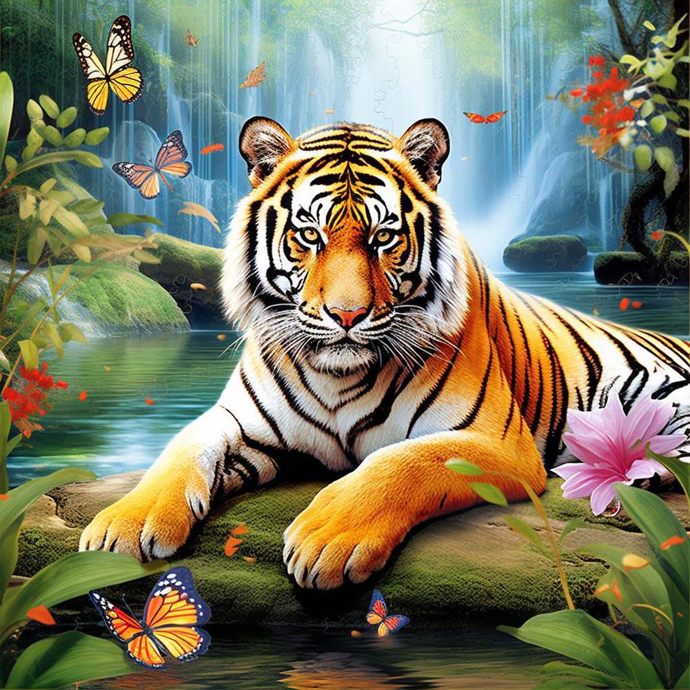 Forest Tiger - Full Round Drill Diamond Painting 30*30CM