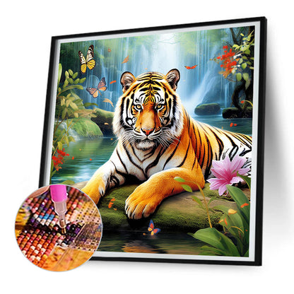 Forest Tiger - Full Round Drill Diamond Painting 30*30CM